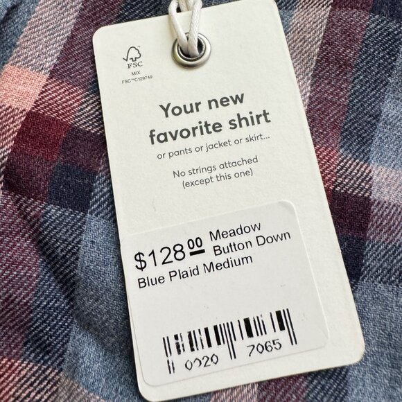 Marine Layer meadow shirts button down size medium plaid wrap back Collared new - Picture 13 of 13